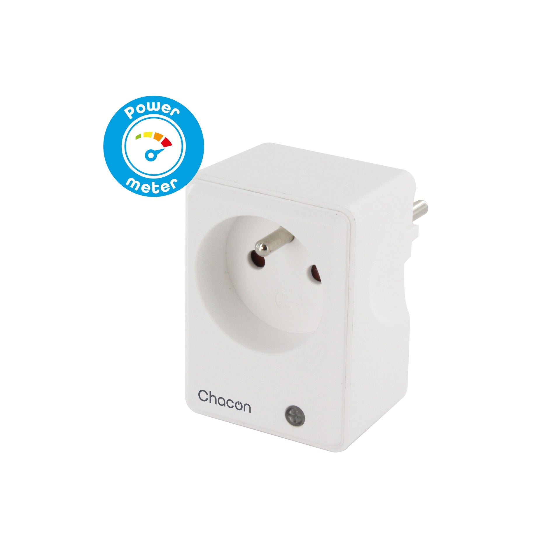 Contatore Di Energia Elettrica CHACON - Monitoraggio Consumi, 3500W Max, Presa Italiana, 230V 50Hz