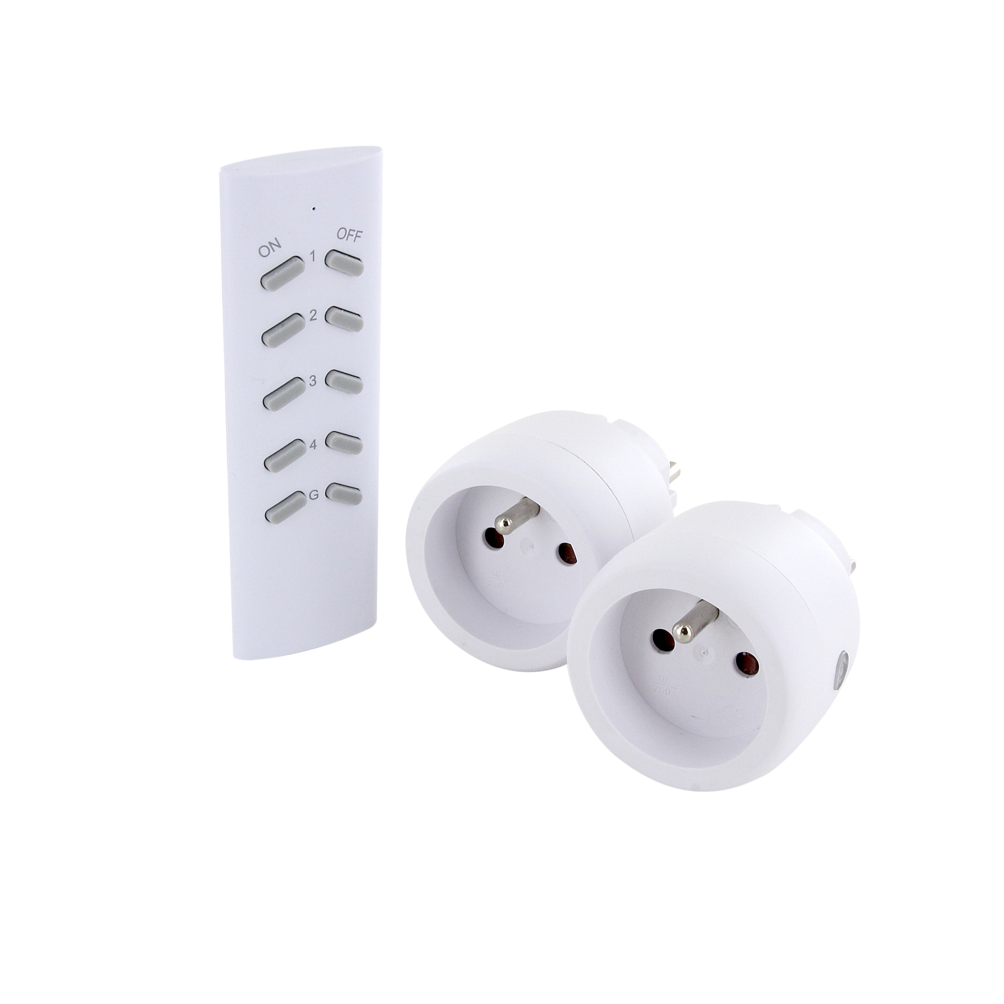 Set de 2 mini prises On/Off et télécommande