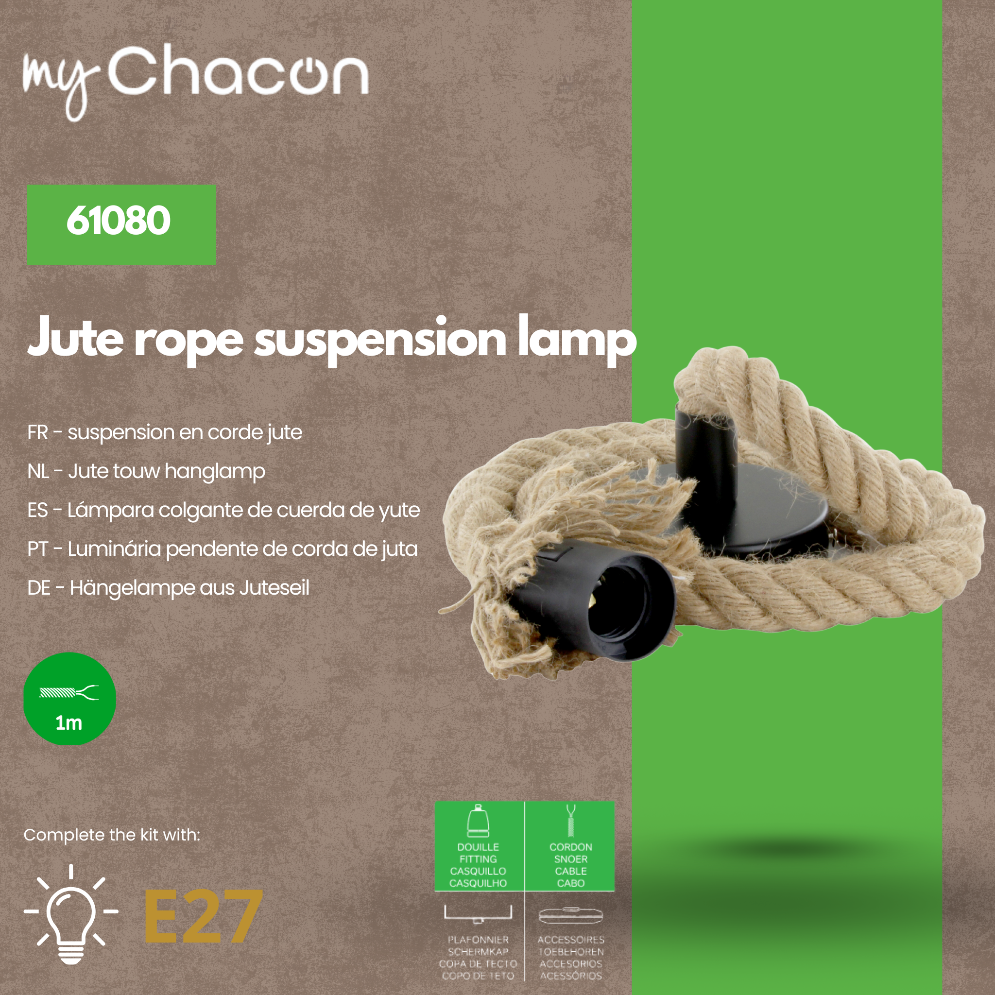 Rope suspension kit - jute