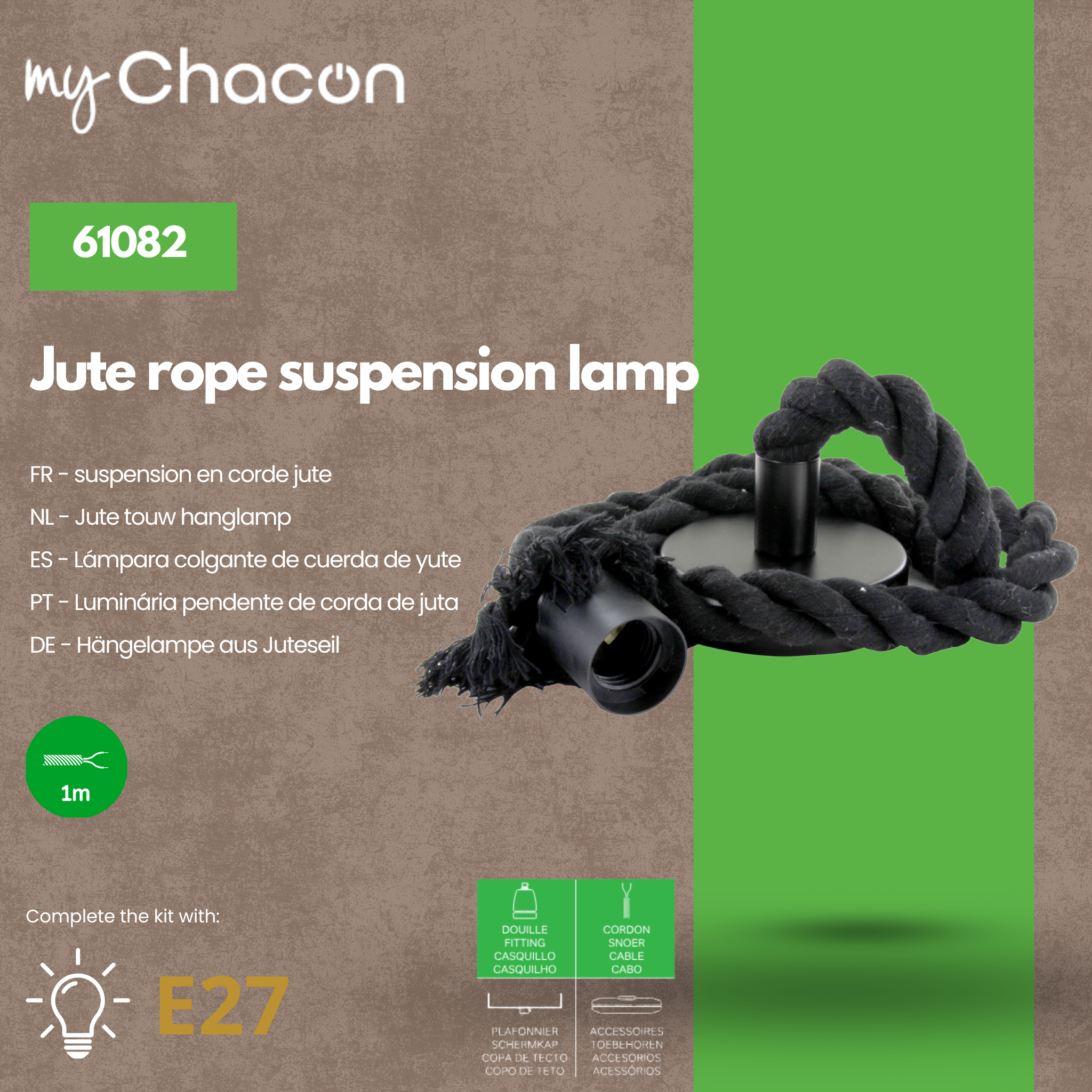 Rope suspension kit - black