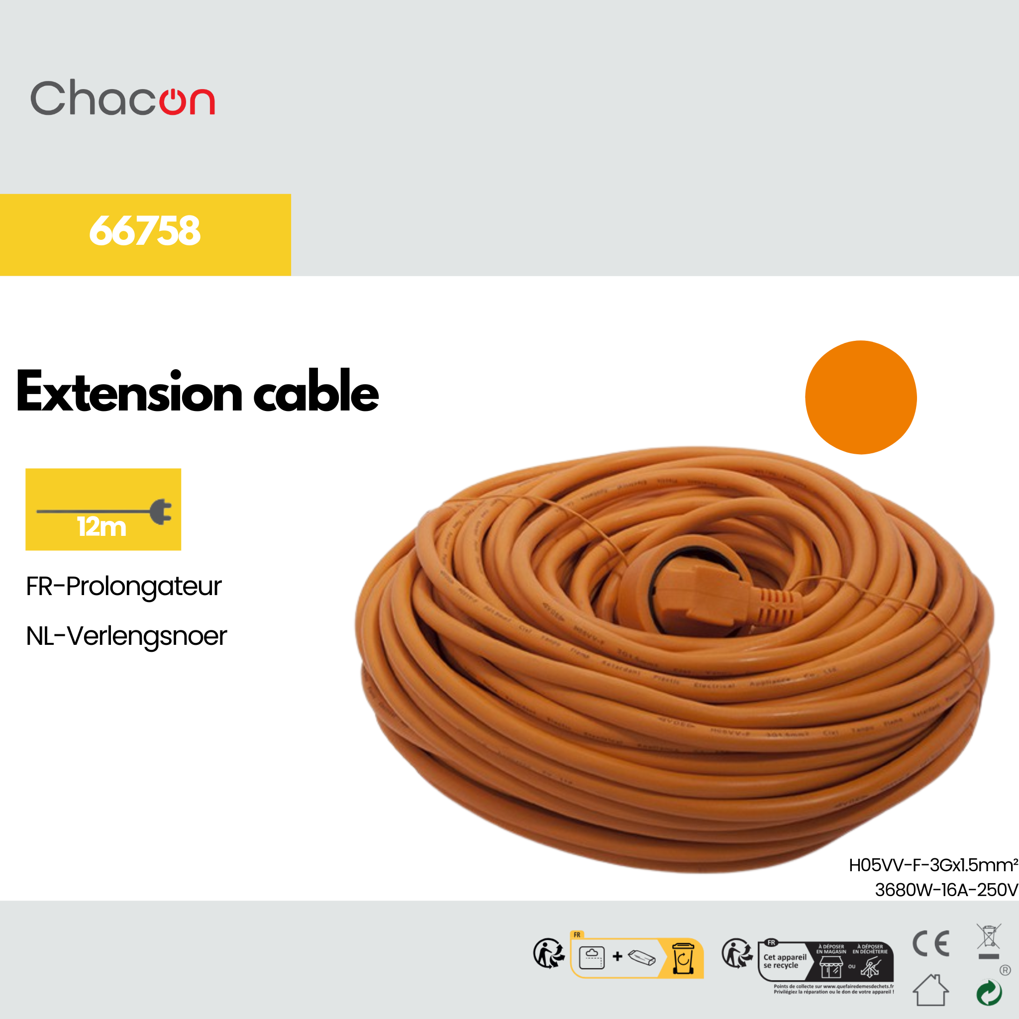 Extensão laranja - 12 m