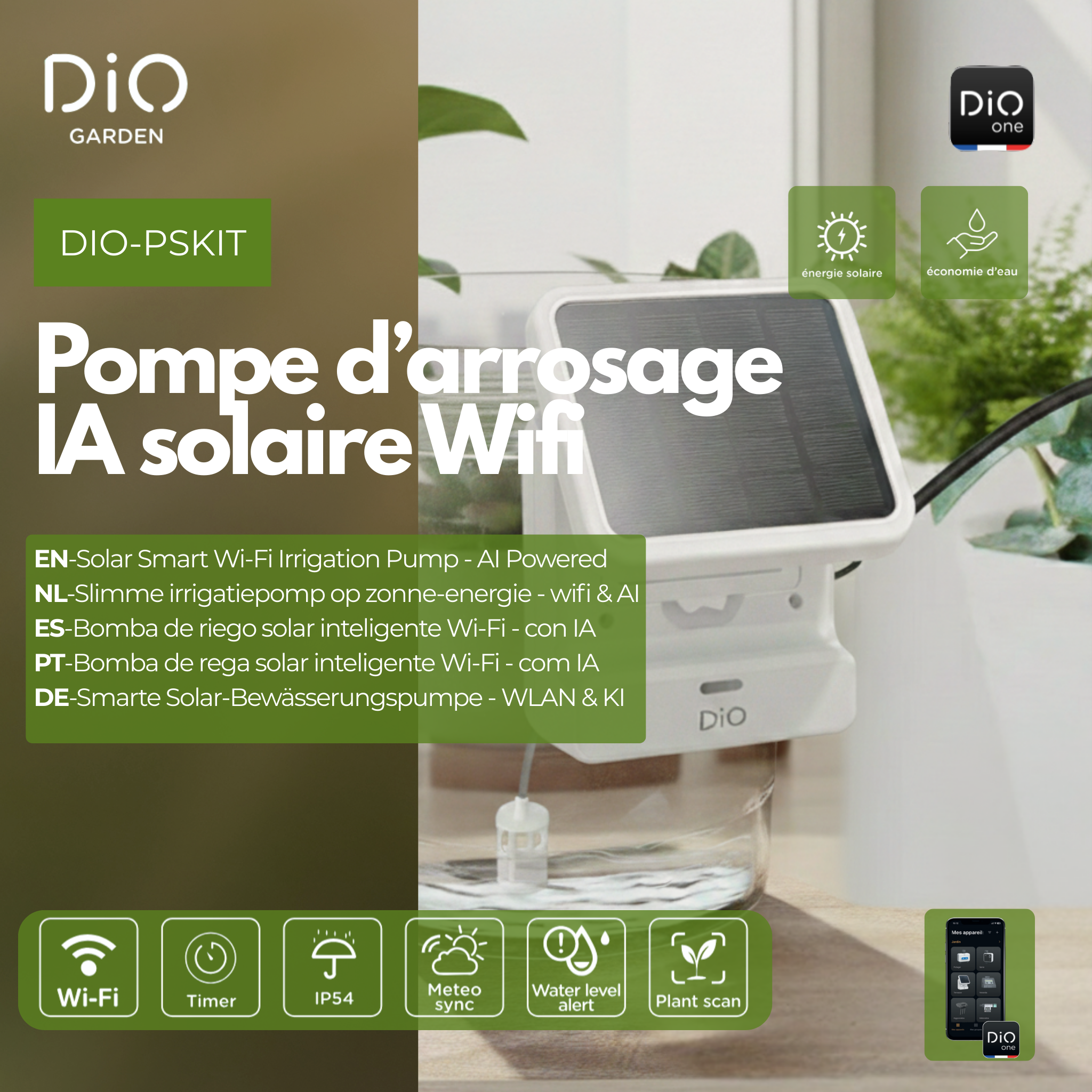 Solar smart Wi-Fi irrigation pump - AI Powered