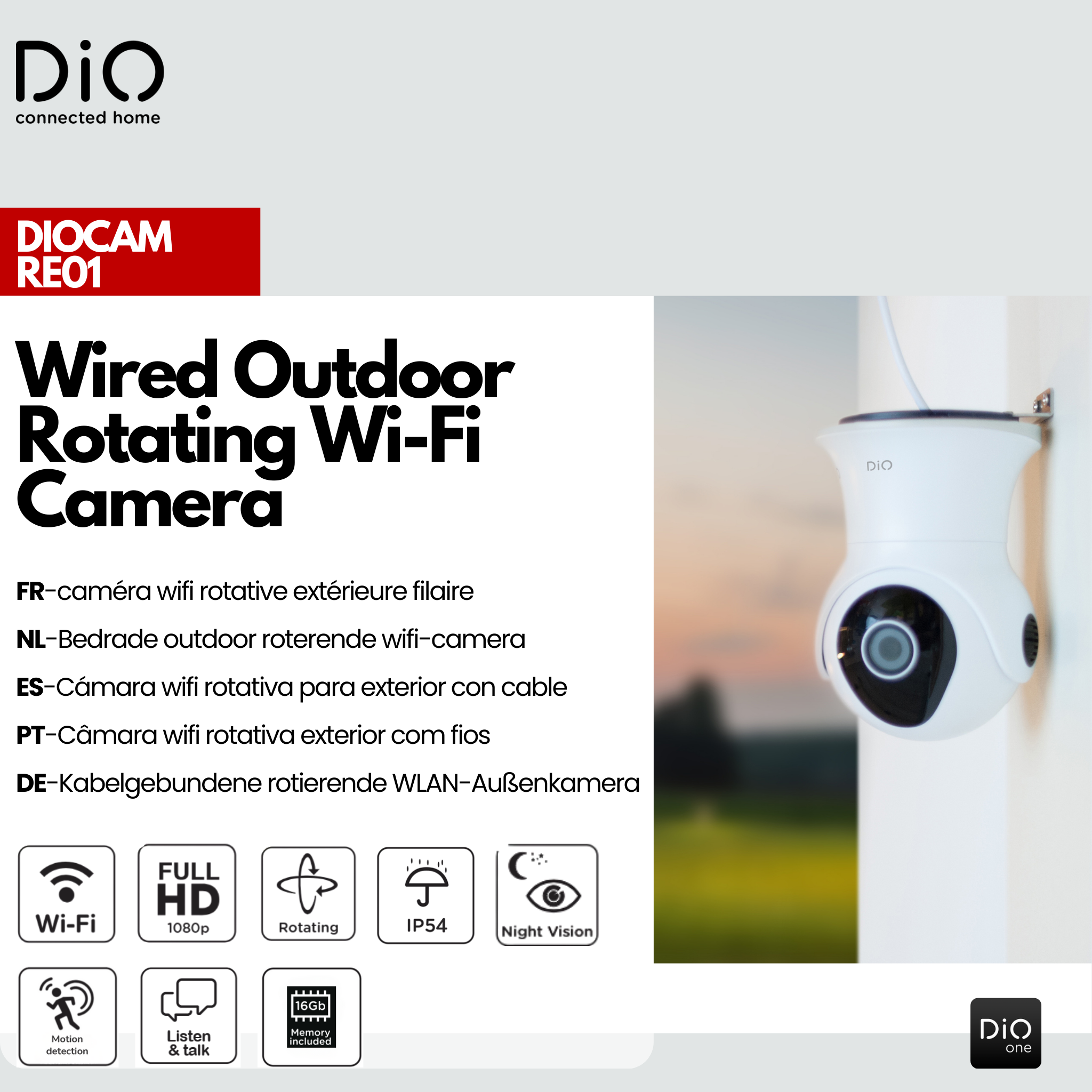 WLAN-fähige drehbare Innen- und Außenkamera – 1280 x 1080 p