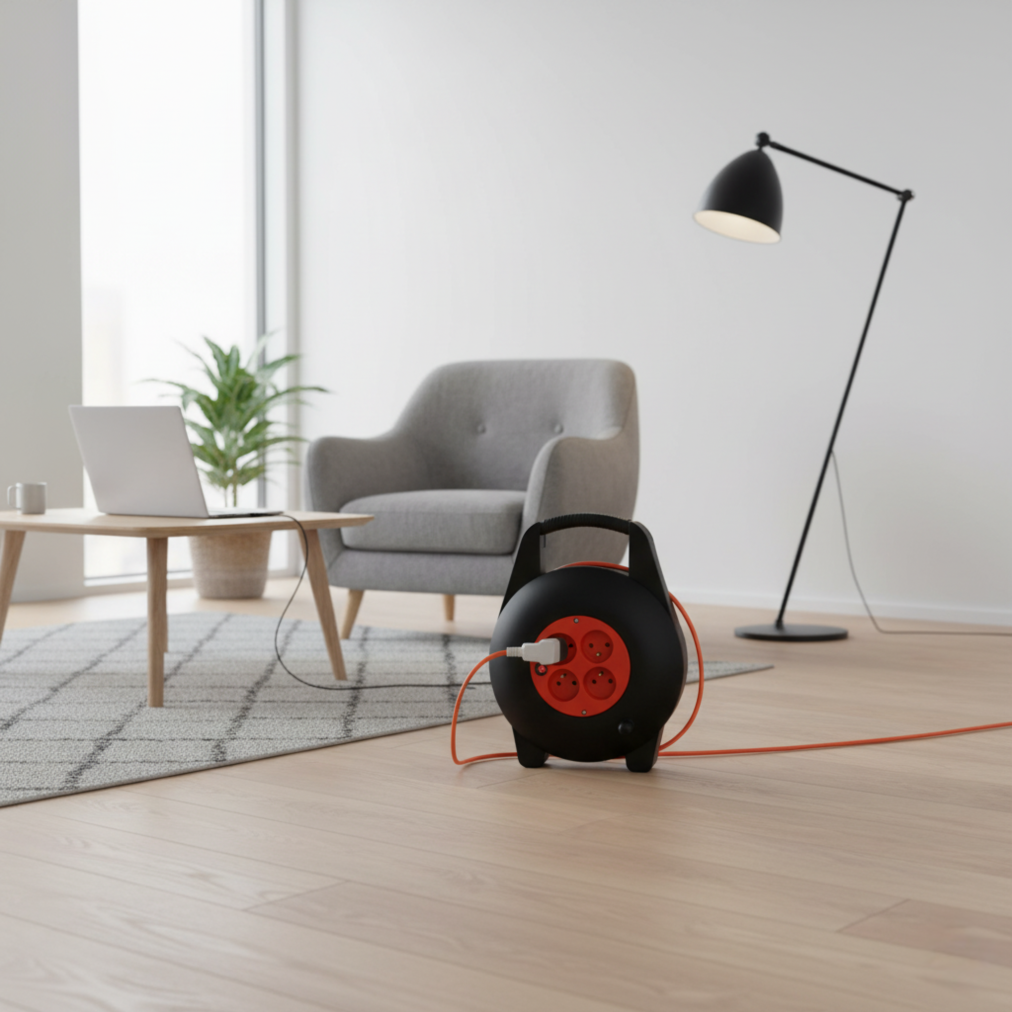 Cable reel 4 x 16 A - 15 m - 3x1.5mm (FR)